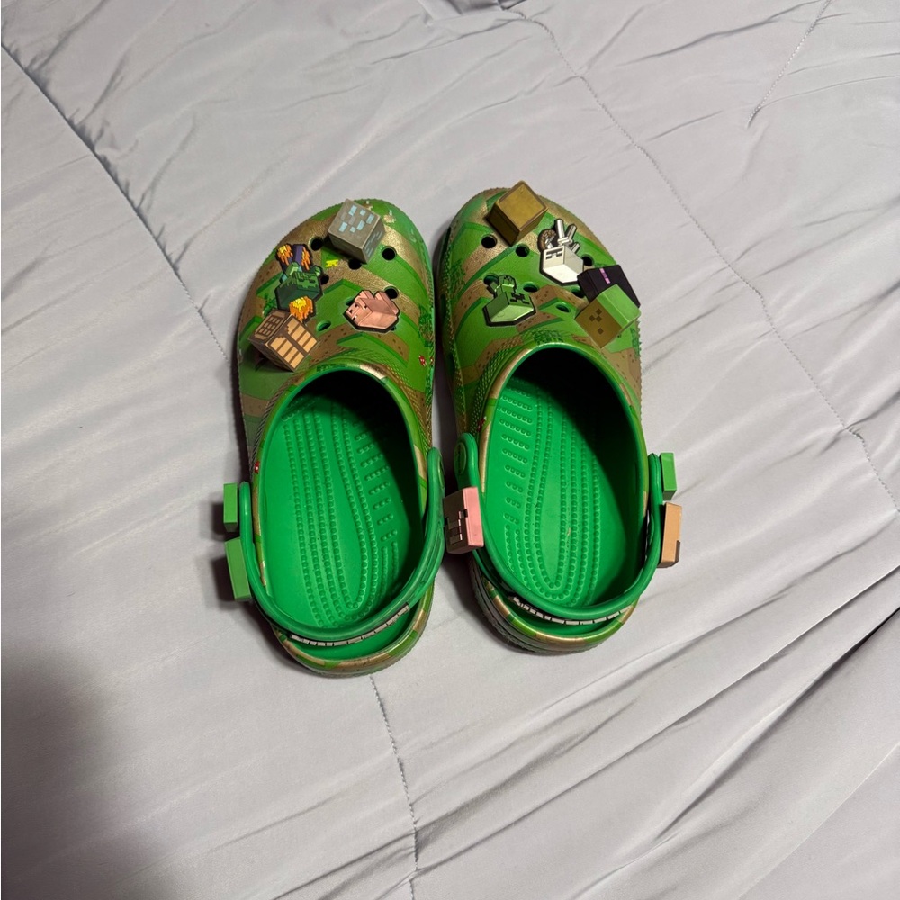 Kids Green Crocs with Fun Charms